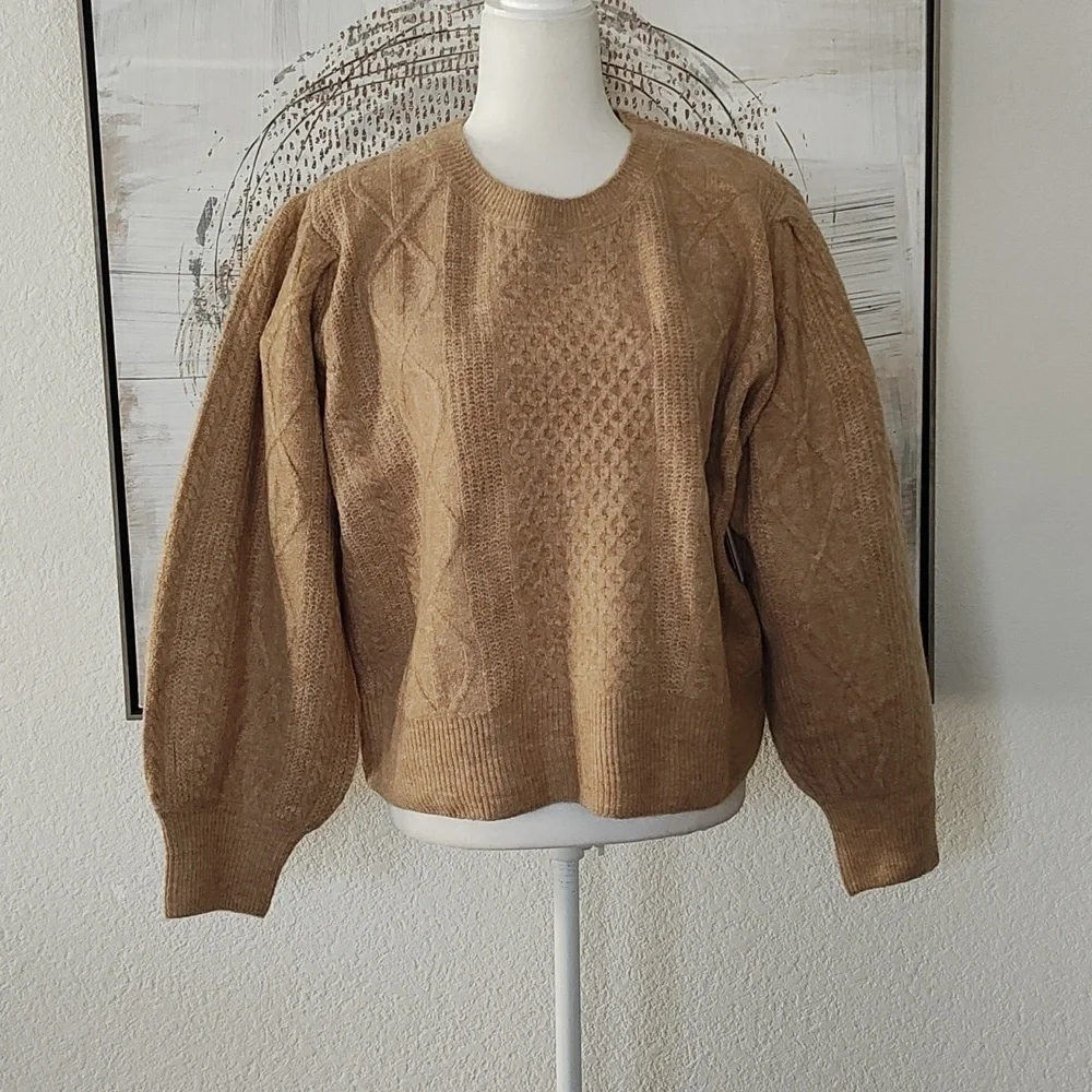 New 1 State Tan Heather Soft Sweater Size XXL